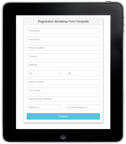 Student Registration Form In Html With Css Code Free Download
